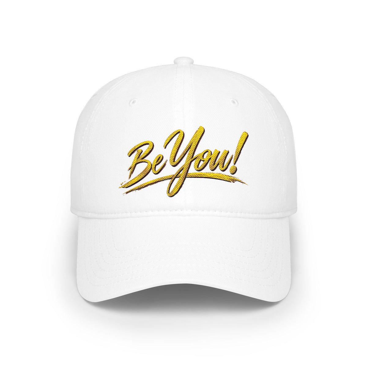 Be You™ Embroidered Low Profile Baseball Cap-White