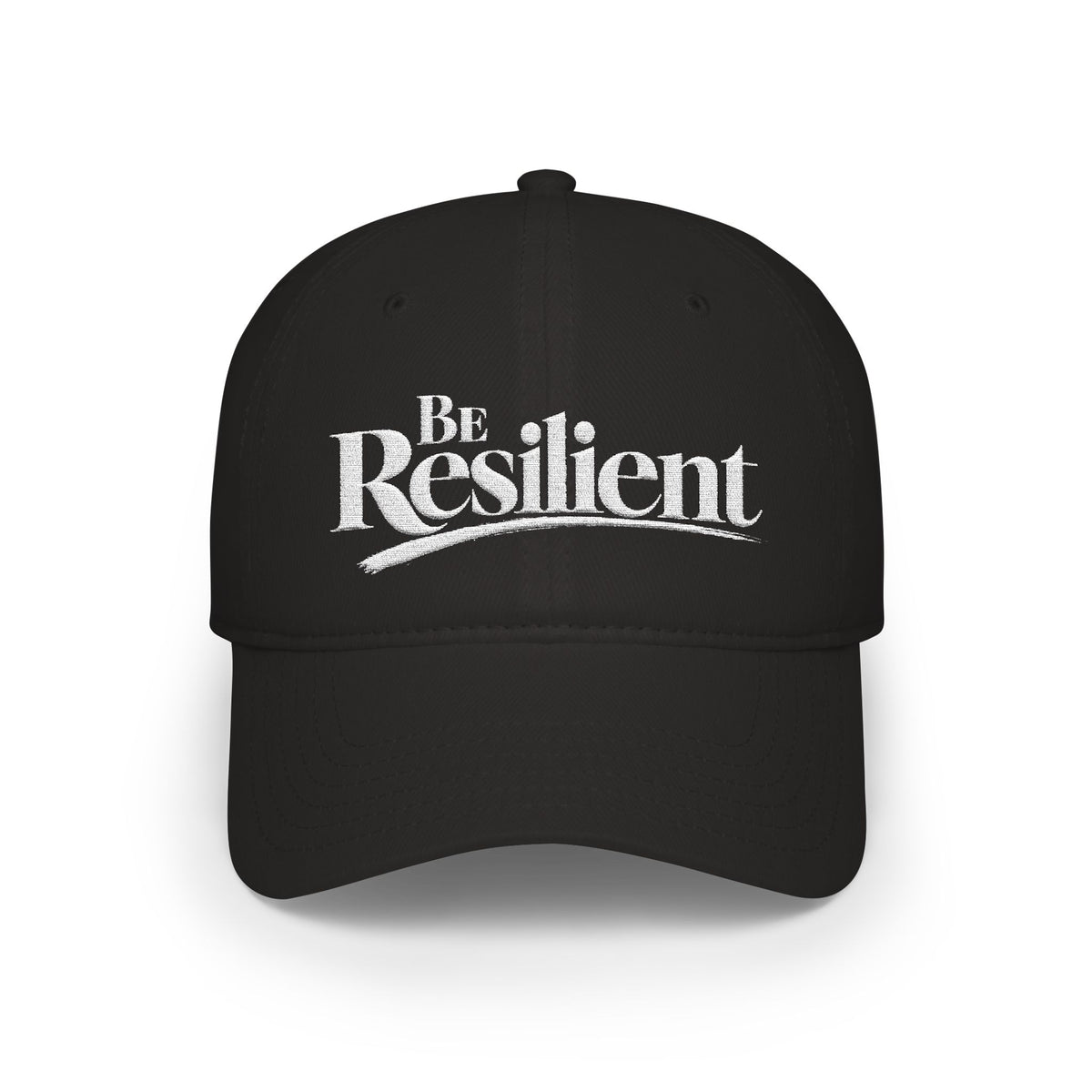 Be Resilient™ Embroidered Low Profile Baseball Cap-Black