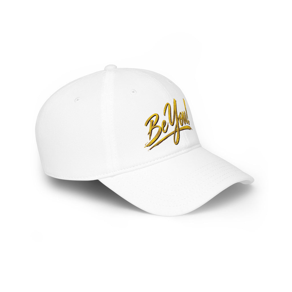 Be You™ Embroidered Low Profile Baseball Cap-White