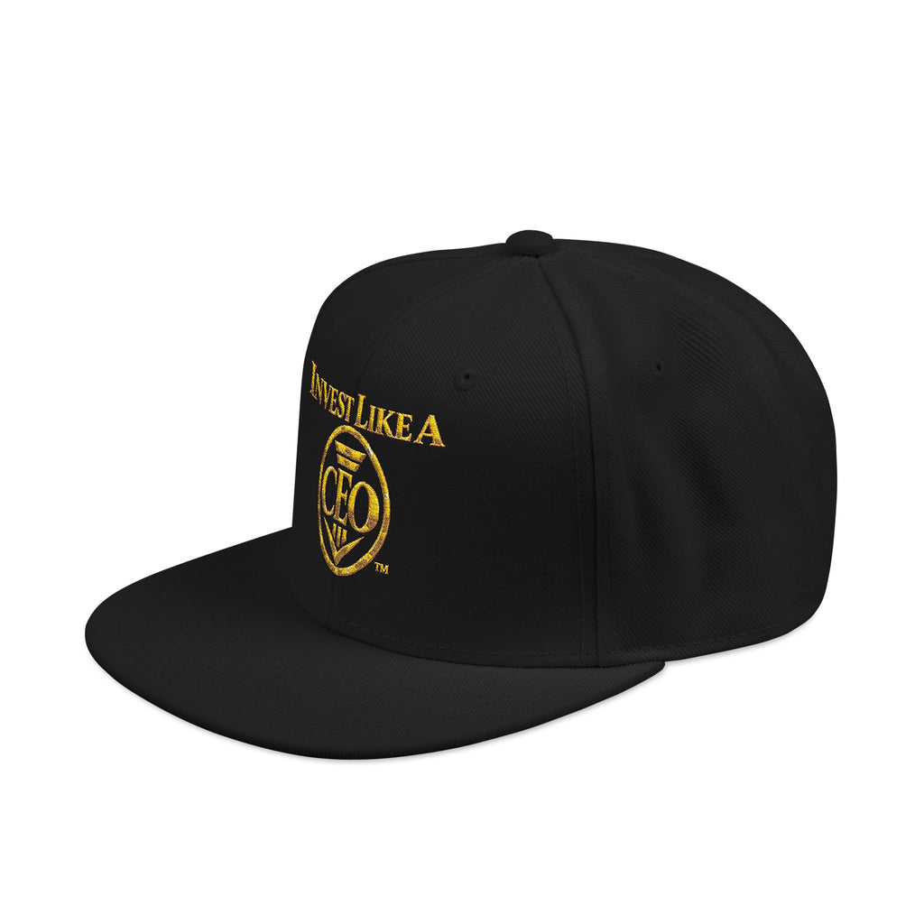 Invest Like A CEO™ Embroidered Snapback Hat-Black