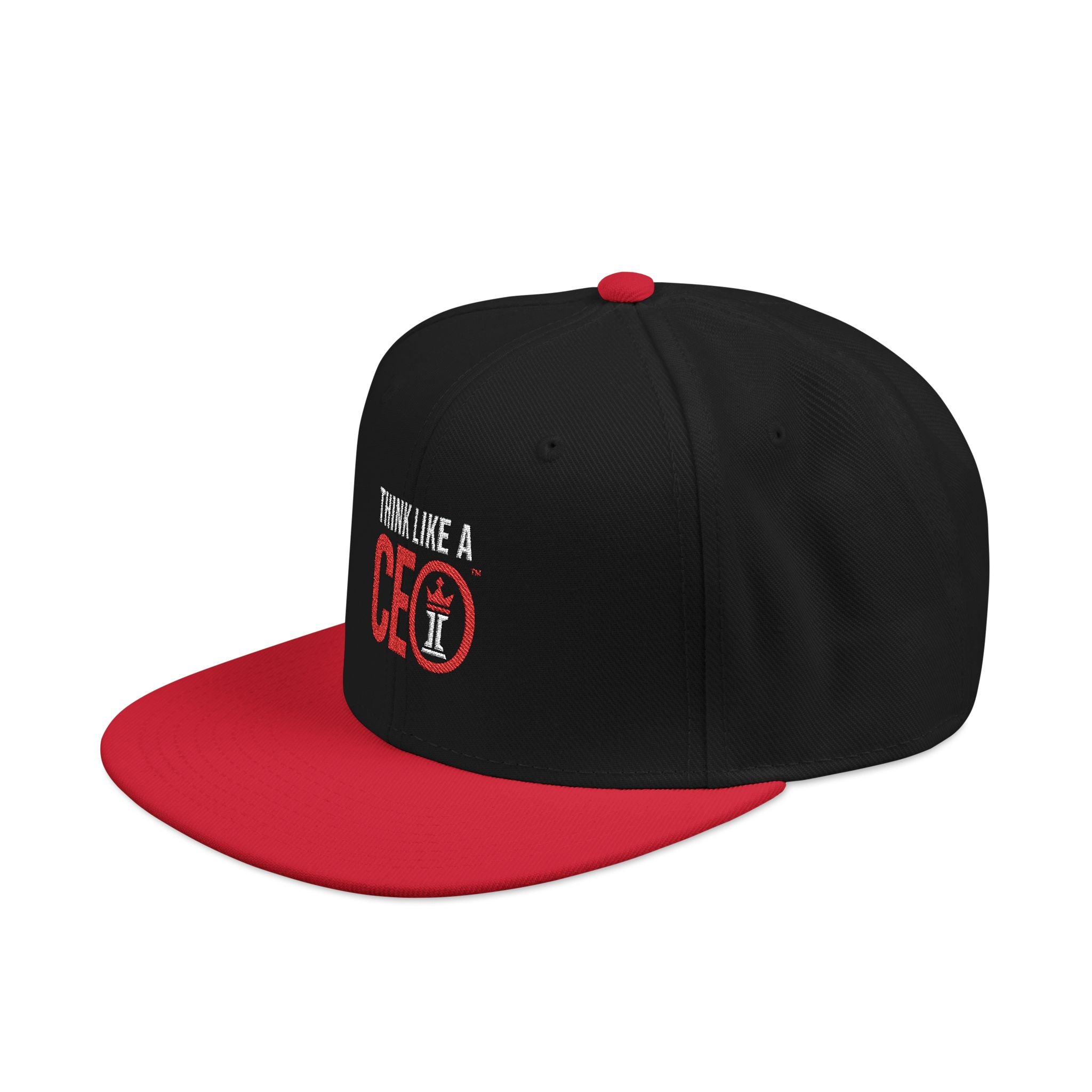 Think Like A CEO™ Embroidered Snapback Hat- Black/Red