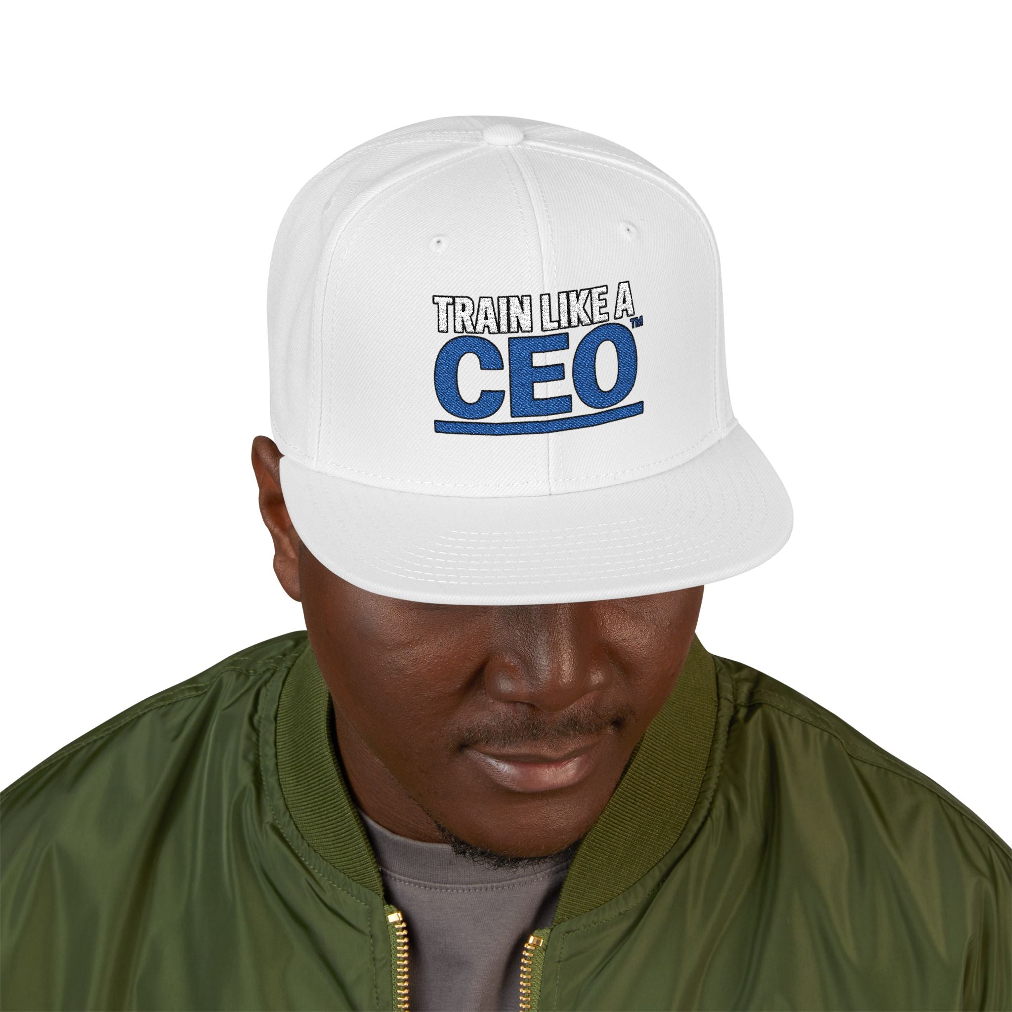 Train Like A CEO™ Embroidered Snapback Hat-Black