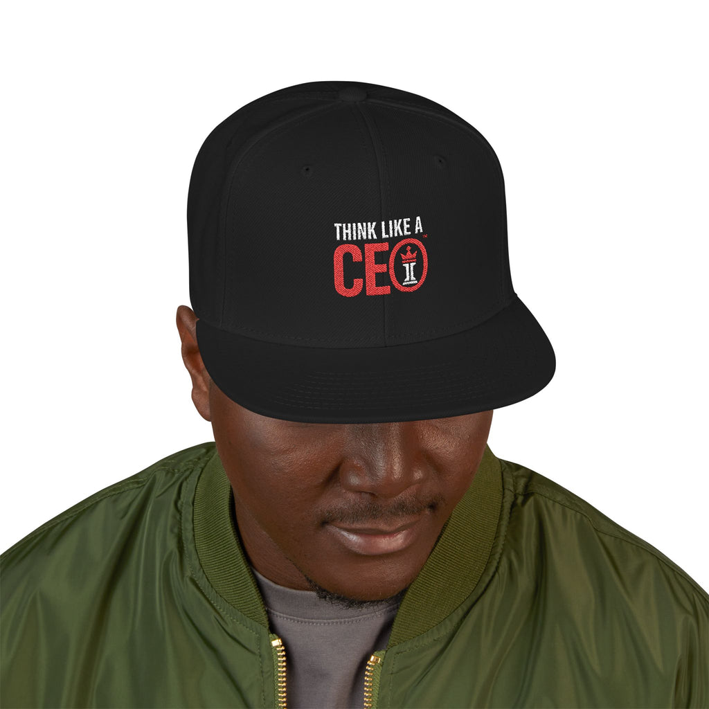 Think Like A CEO™ Embroidered Snapback Hat-Black