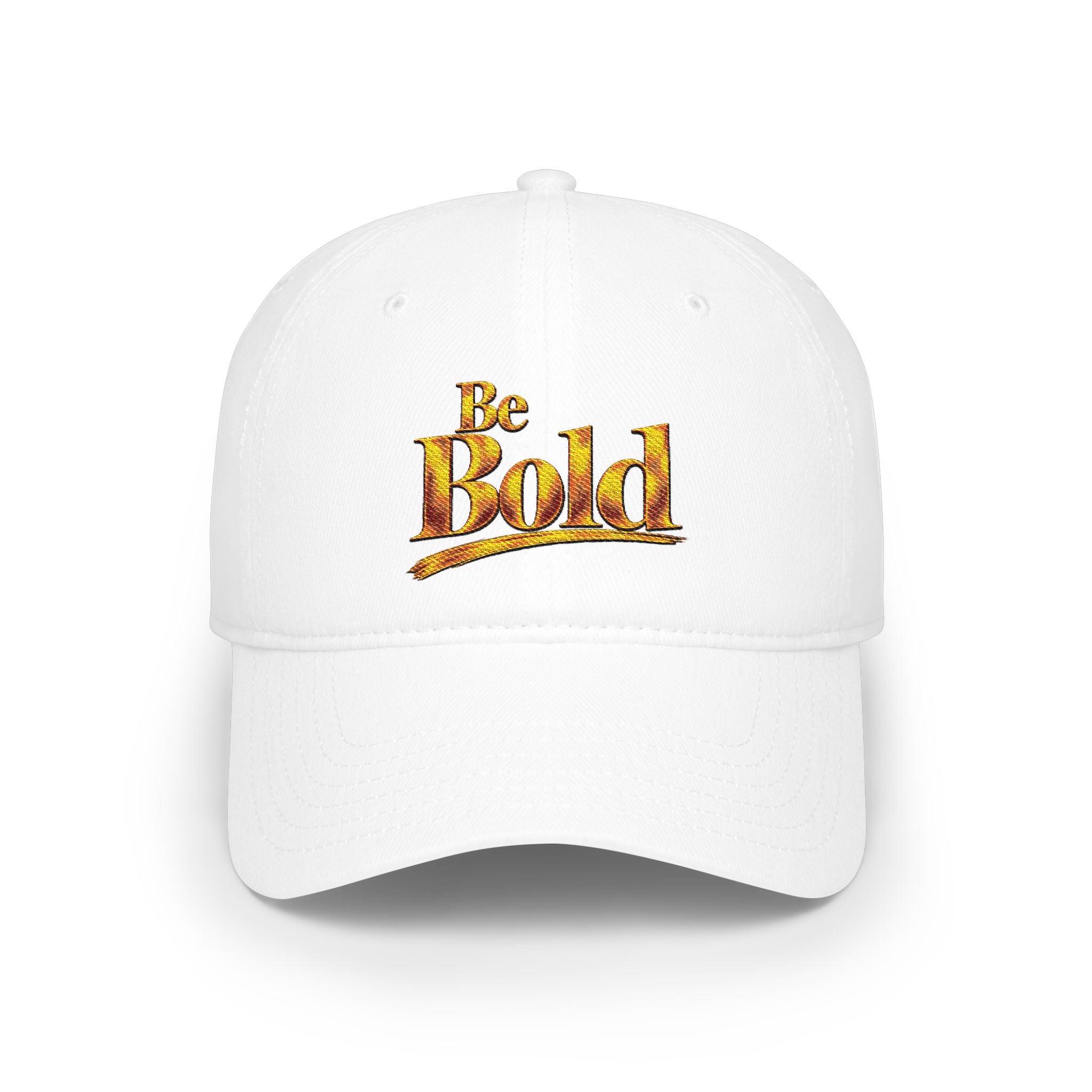 Be Bold™ Embroidered Low Profile Baseball Cap-White