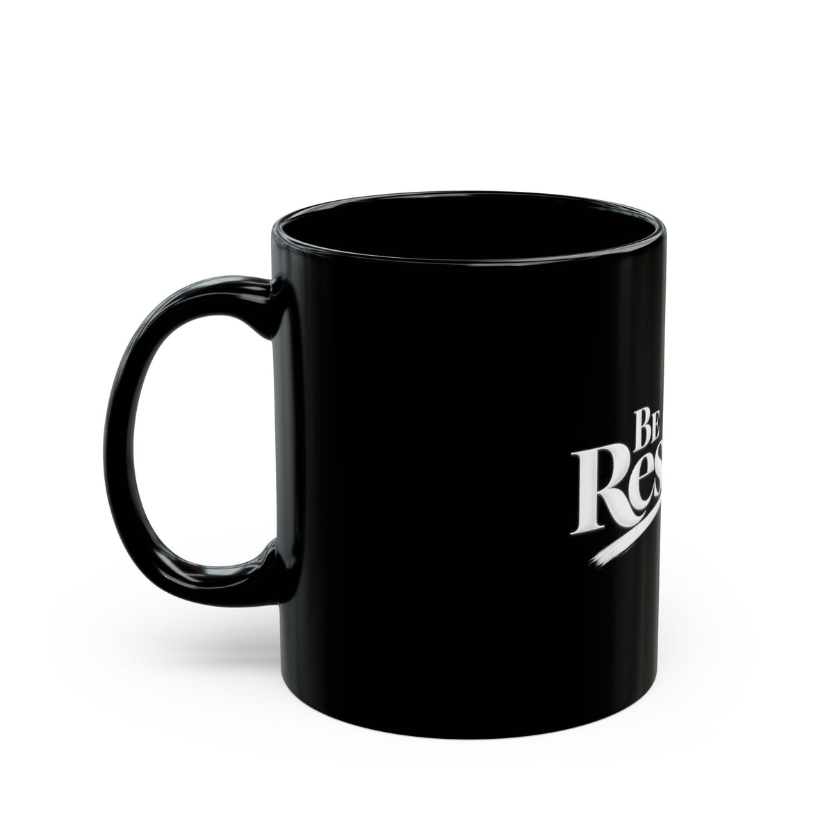 Be Resilient™ Black Coffee Mug – Motivational Ceramic Mug (11, 15oz)