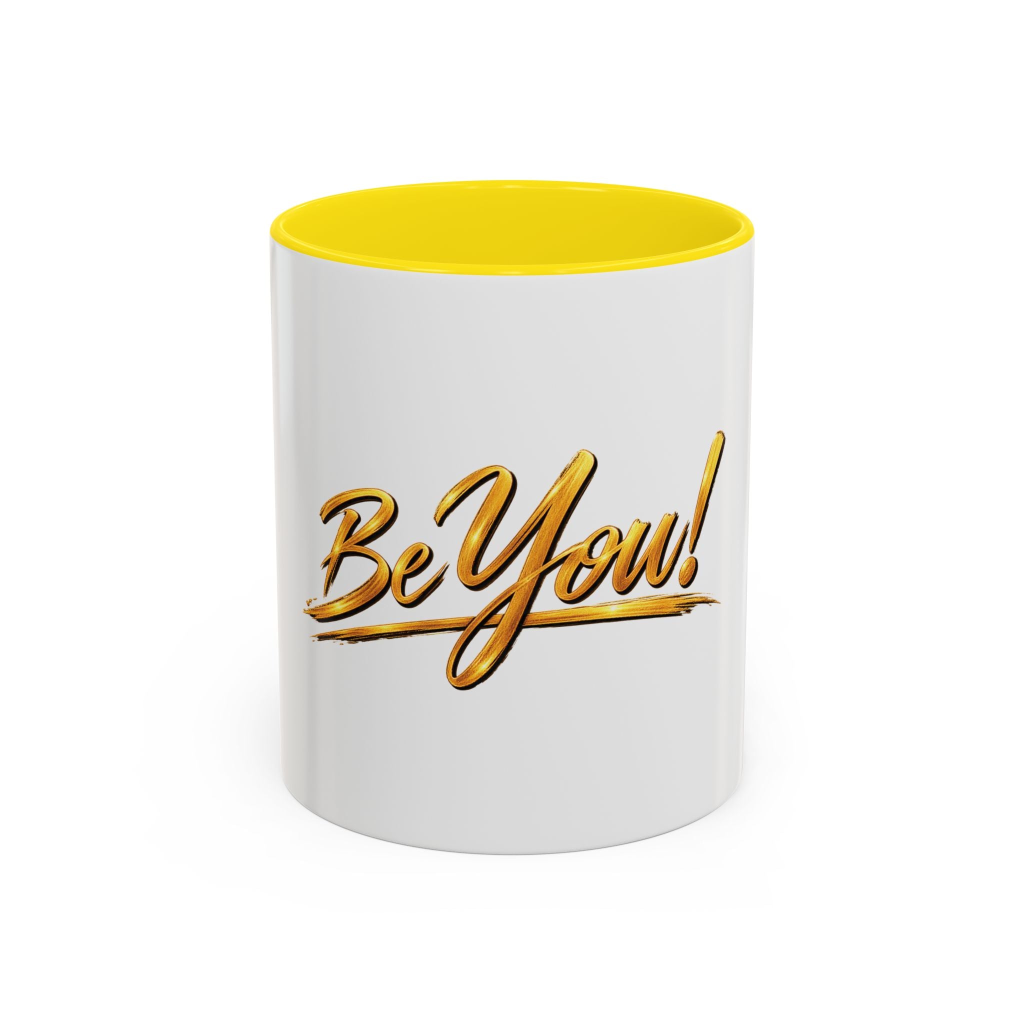 Be You!™ Accent Coffee Mug – Motivational Ceramic Mug (11, 15oz)
